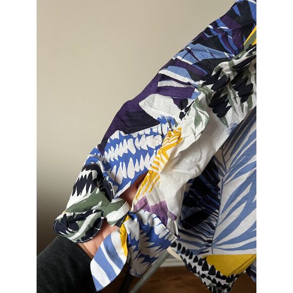 NWT Chicos Mixed folliage print cotton blouse size XLarge - Picture 6 of 9